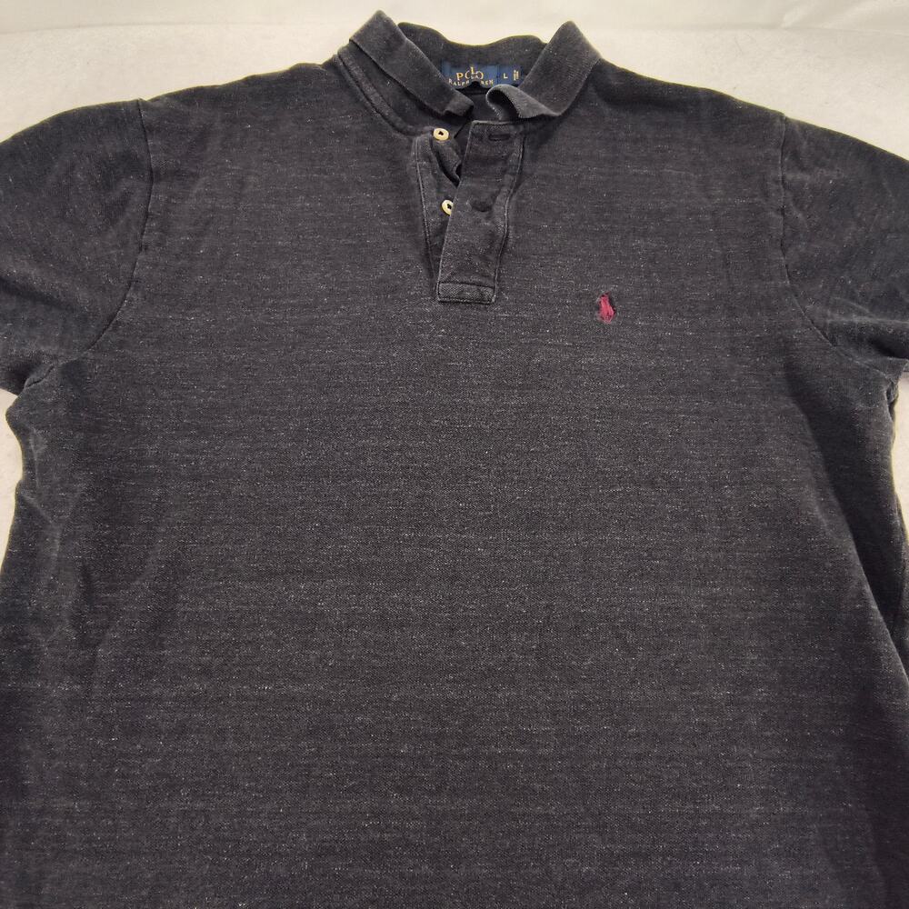Polo Ralph Lauren Short Sleeve Collared Polo Shirt Mens Size Large L Black Red